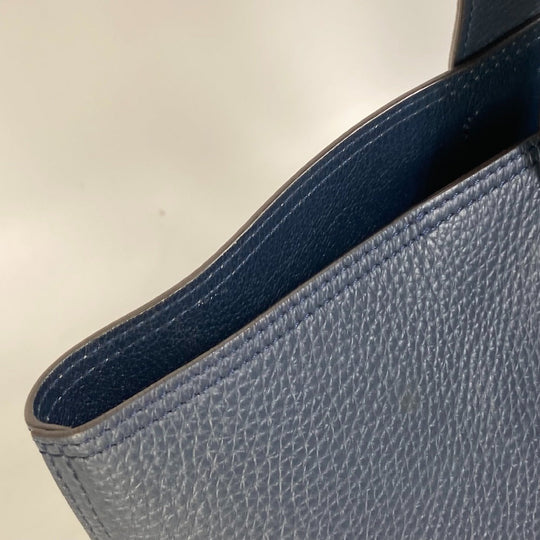 LOUIS VUITTON Tote Bag M53240 Taurillon Clemence Leather Navy Hippo Voyage NV mens Used Authentic