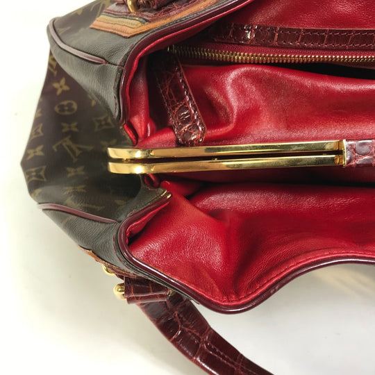 LOUIS VUITTON Shoulder Bag M95580 canvas Red Monogram Mirage Greet Purse Women Used Authentic