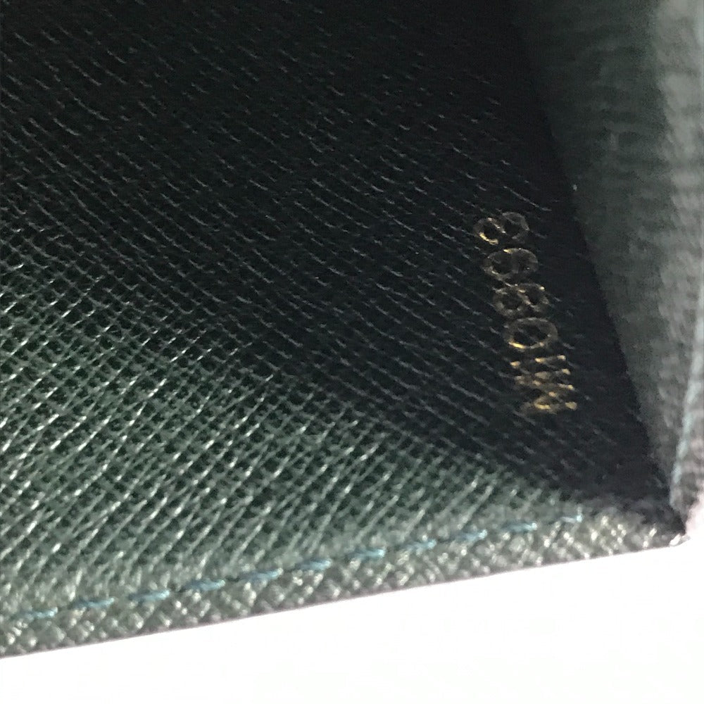 LOUIS VUITTON Note cover E34490 Taiga Leather green Taiga document case file holder document case mens Used Authentic
