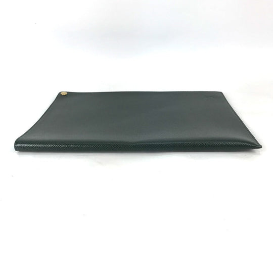 LOUIS VUITTON Note cover E34490 Taiga Leather green Taiga document case file holder document case mens Used Authentic