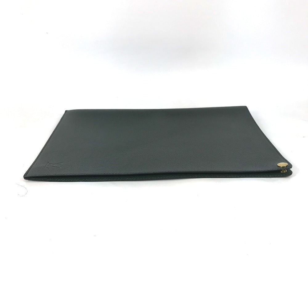 LOUIS VUITTON Note cover E34490 Taiga Leather green Taiga document case file holder document case mens Used Authentic