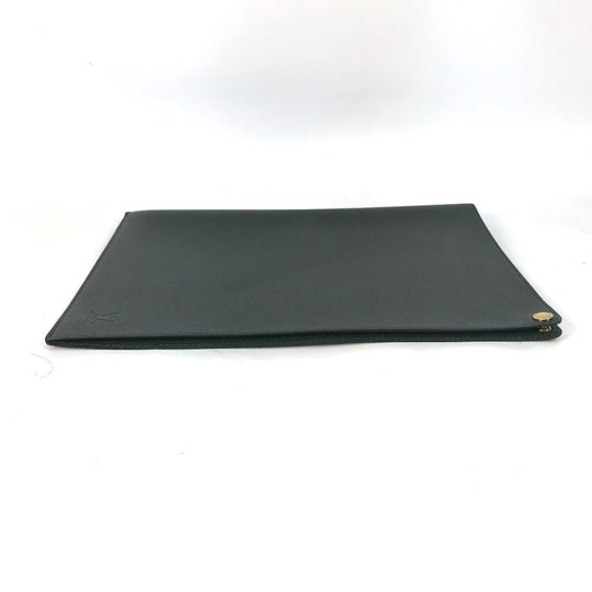 LOUIS VUITTON Note cover E34490 Taiga Leather green Taiga document case file holder document case mens Used Authentic