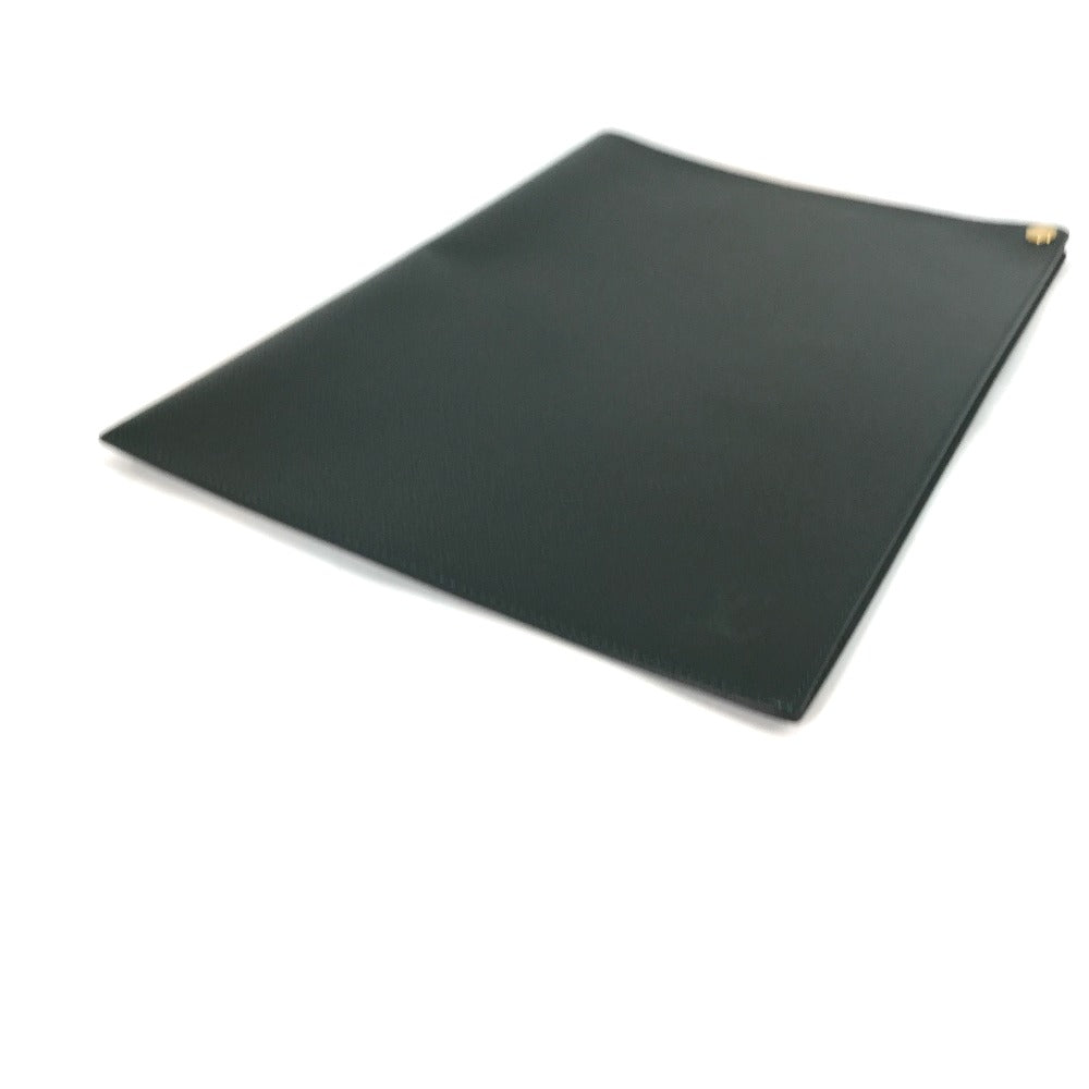 LOUIS VUITTON Note cover E34490 Taiga Leather green Taiga document case file holder document case mens Used Authentic