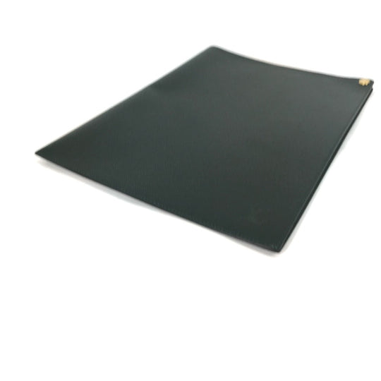 LOUIS VUITTON Note cover E34490 Taiga Leather green Taiga document case file holder document case mens Used Authentic