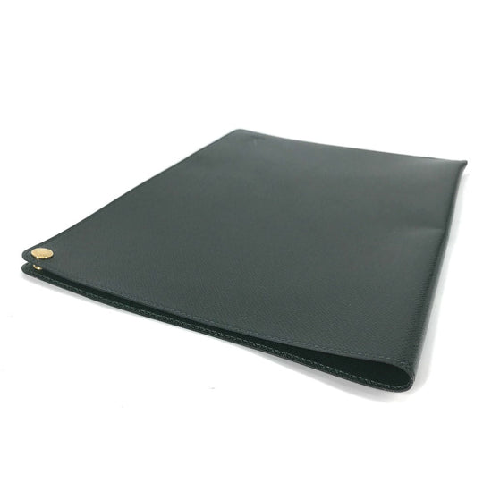 LOUIS VUITTON Note cover E34490 Taiga Leather green Taiga document case file holder document case mens Used Authentic
