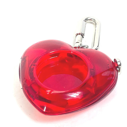 LOUIS VUITTON key ring R17599 plastic Red Carabiner Tambour Horizon Heart Women Used Authentic