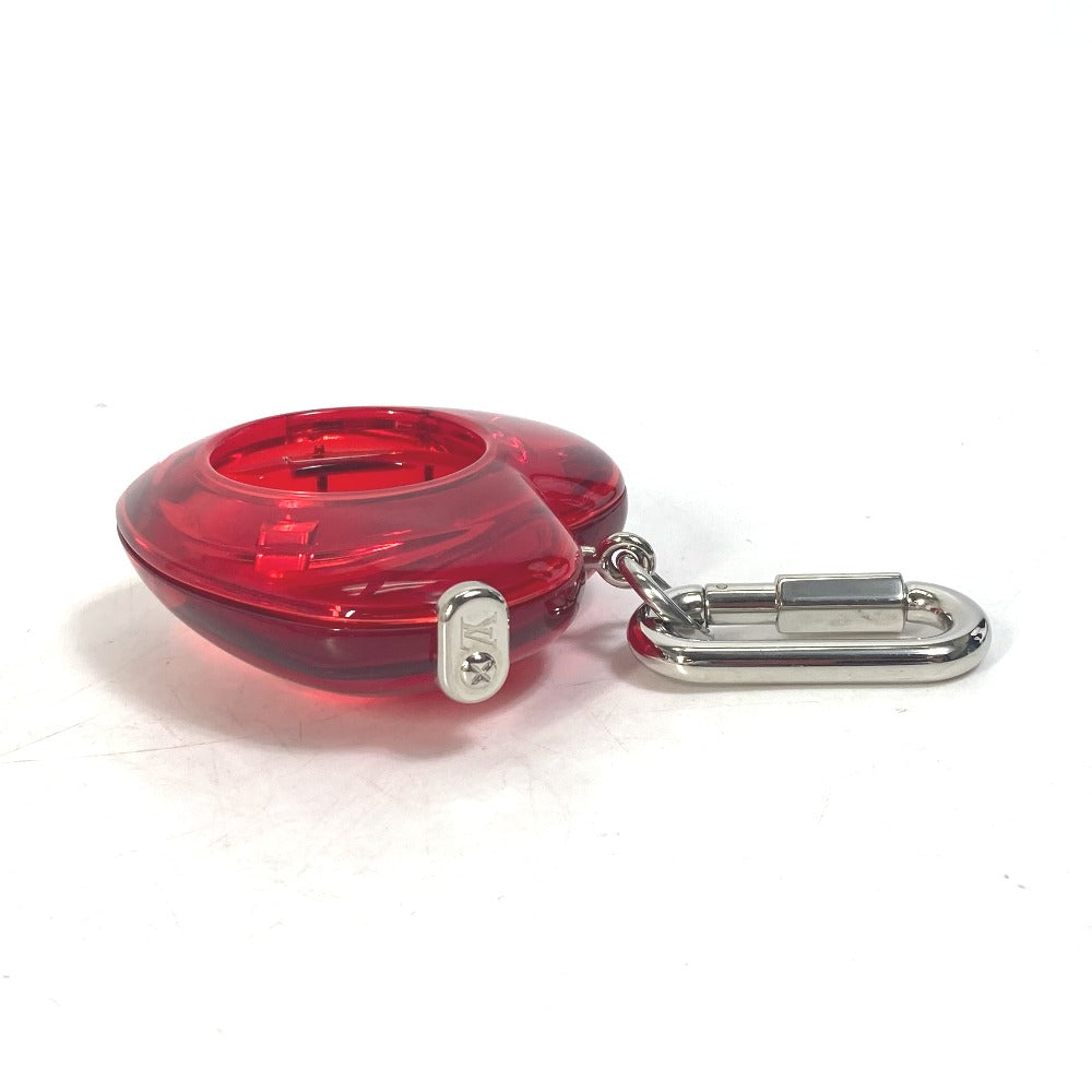 LOUIS VUITTON key ring R17599 plastic Red Carabiner Tambour Horizon Heart Women Used Authentic