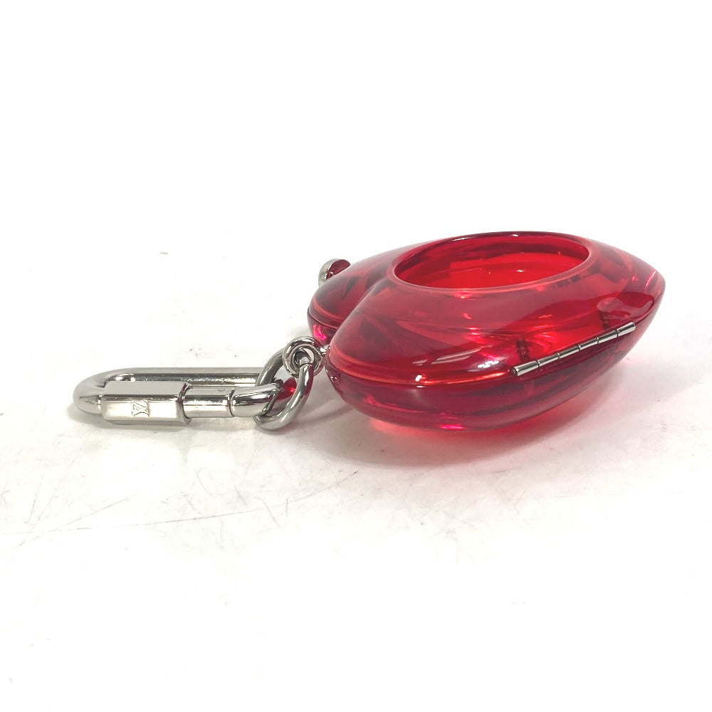 LOUIS VUITTON key ring R17599 plastic Red Carabiner Tambour Horizon Heart Women Used Authentic