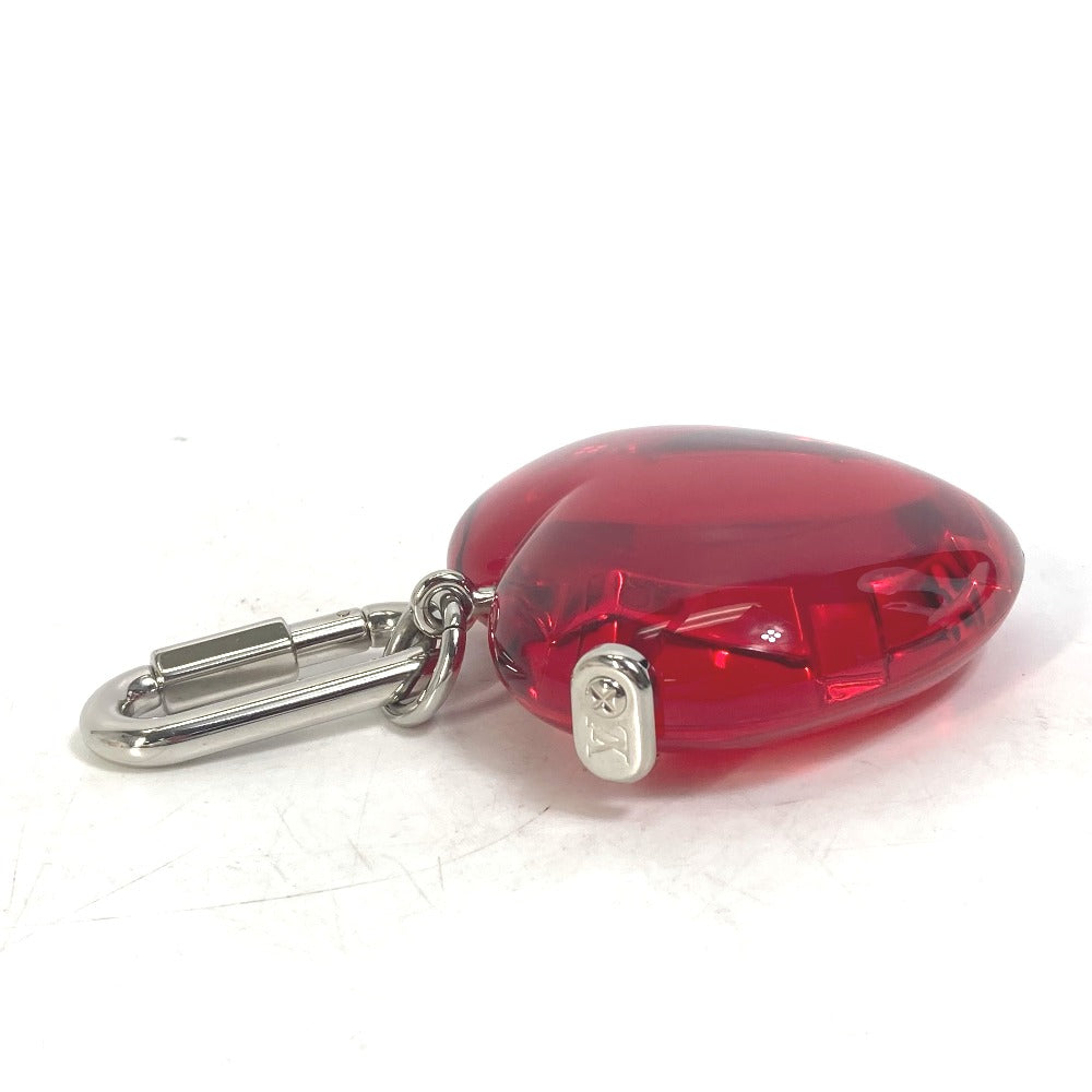 LOUIS VUITTON key ring R17599 plastic Red Carabiner Tambour Horizon Heart Women Used Authentic