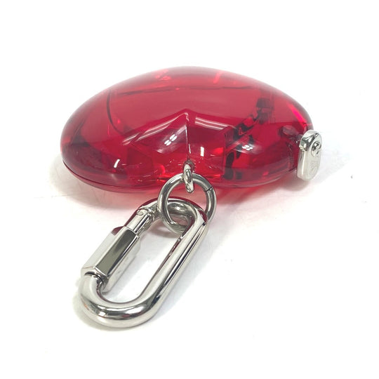 LOUIS VUITTON key ring R17599 plastic Red Carabiner Tambour Horizon Heart Women Used Authentic