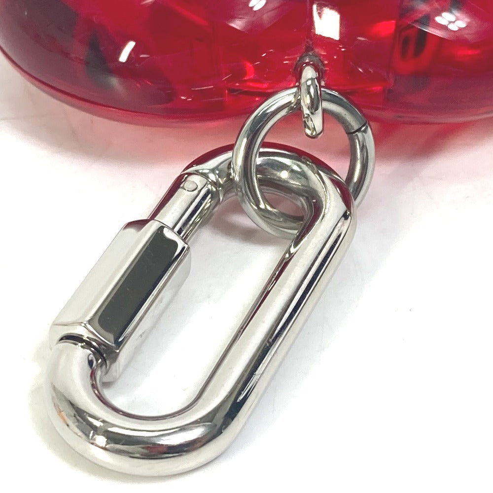LOUIS VUITTON key ring R17599 plastic Red Carabiner Tambour Horizon Heart Women Used Authentic