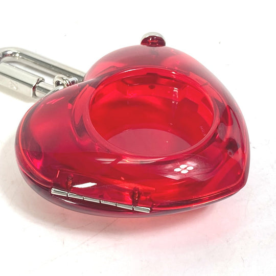 LOUIS VUITTON key ring R17599 plastic Red Carabiner Tambour Horizon Heart Women Used Authentic