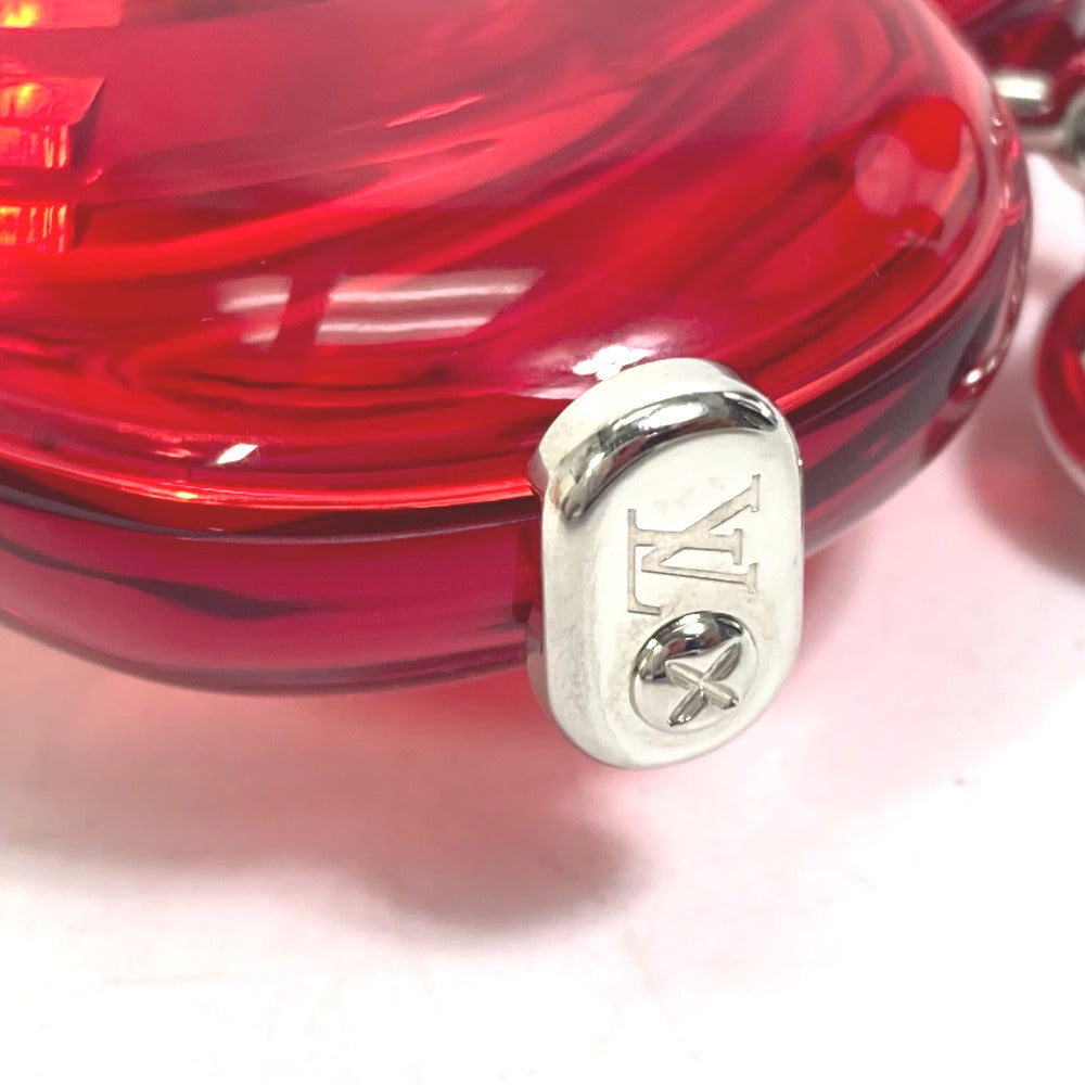 LOUIS VUITTON key ring R17599 plastic Red Carabiner Tambour Horizon Heart Women Used Authentic