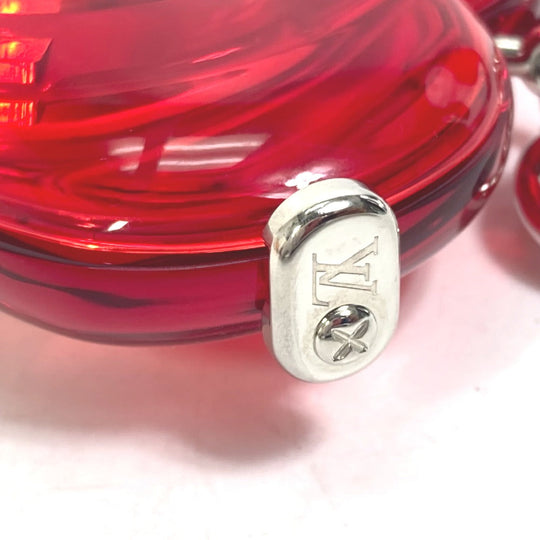 LOUIS VUITTON key ring R17599 plastic Red Carabiner Tambour Horizon Heart Women Used Authentic