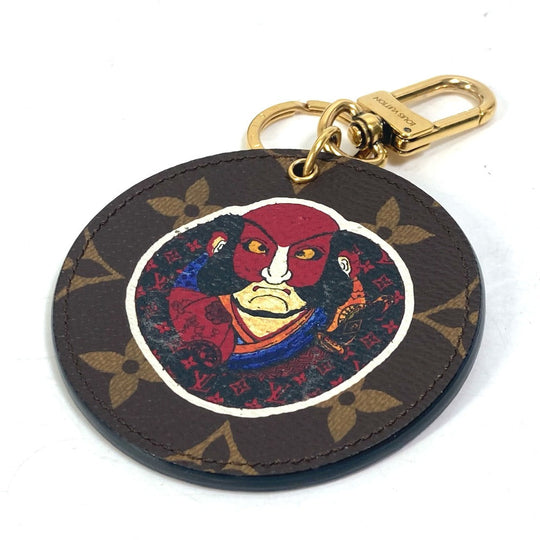 LOUIS VUITTON key ring MP1949 Monogram canvas Brown Monogram Kansai Yamamoto Kabuki Tatsuma Portocray Illustre Women Used Authentic