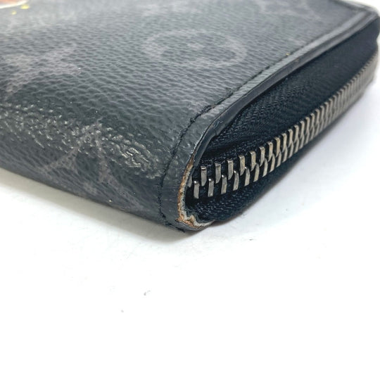 LOUIS VUITTON Long Wallet Purse M80994  Monogram Eclipse Canvas black Monogram Eclipse Zippy Dragonne mens Used Authentic