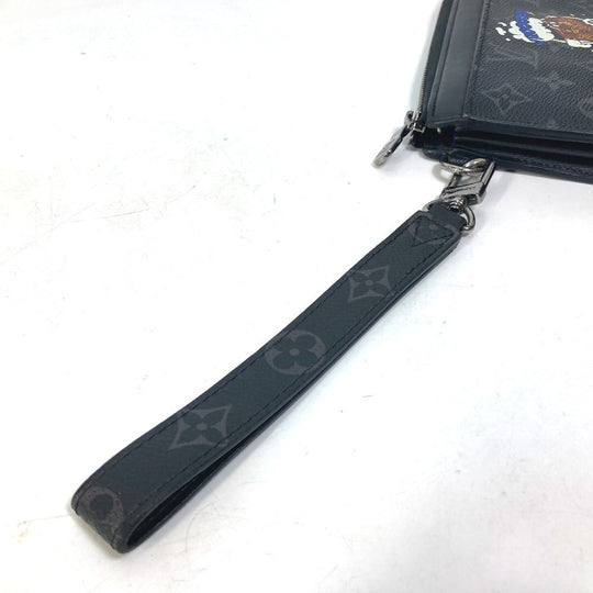 LOUIS VUITTON Long Wallet Purse M80994  Monogram Eclipse Canvas black Monogram Eclipse Zippy Dragonne mens Used Authentic
