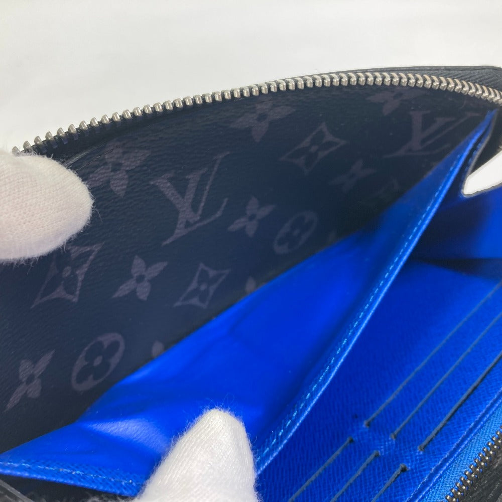 LOUIS VUITTON Long Wallet Purse M80994  Monogram Eclipse Canvas black Monogram Eclipse Zippy Dragonne mens Used Authentic