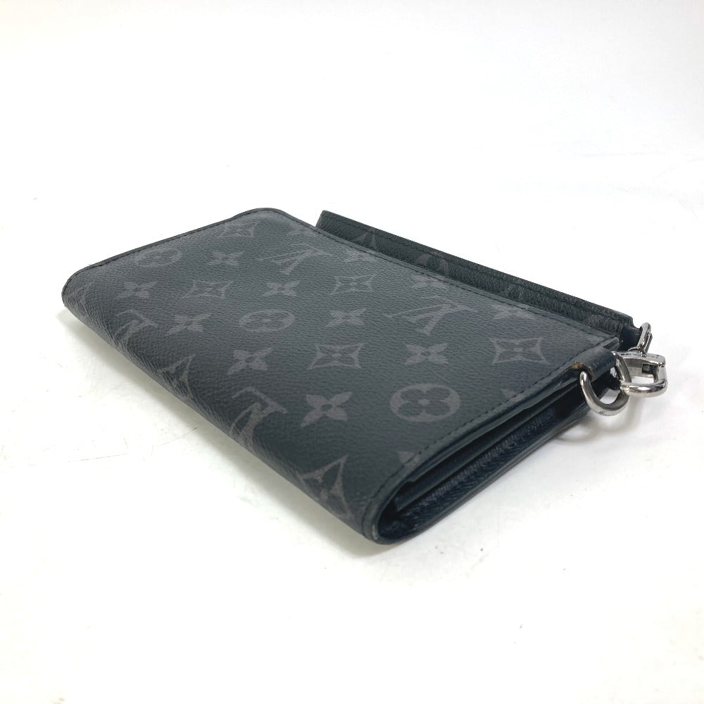 LOUIS VUITTON Long Wallet Purse M80994  Monogram Eclipse Canvas black Monogram Eclipse Zippy Dragonne mens Used Authentic
