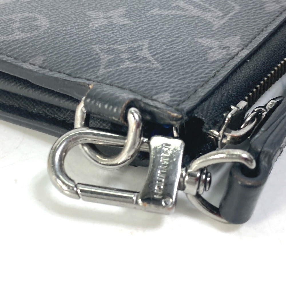 LOUIS VUITTON Long Wallet Purse M80994  Monogram Eclipse Canvas black Monogram Eclipse Zippy Dragonne mens Used Authentic