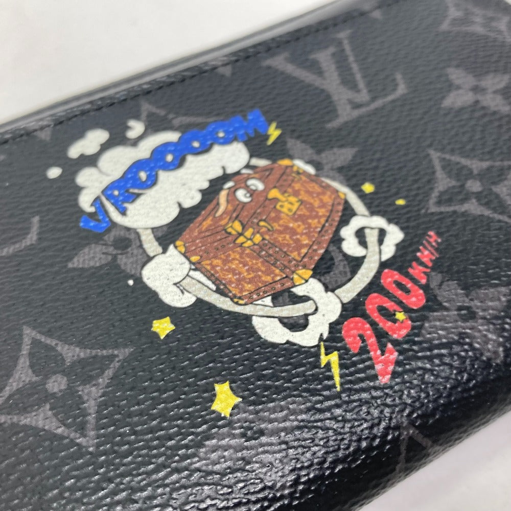 LOUIS VUITTON Long Wallet Purse M80994  Monogram Eclipse Canvas black Monogram Eclipse Zippy Dragonne mens Used Authentic