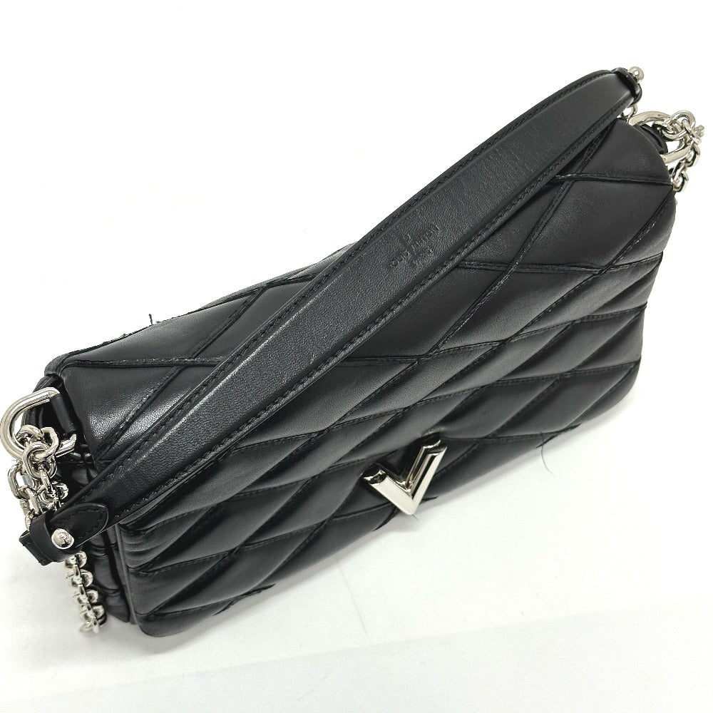 LOUIS VUITTON Shoulder Bag M50216 leather black quilting Martage Women Used Authentic