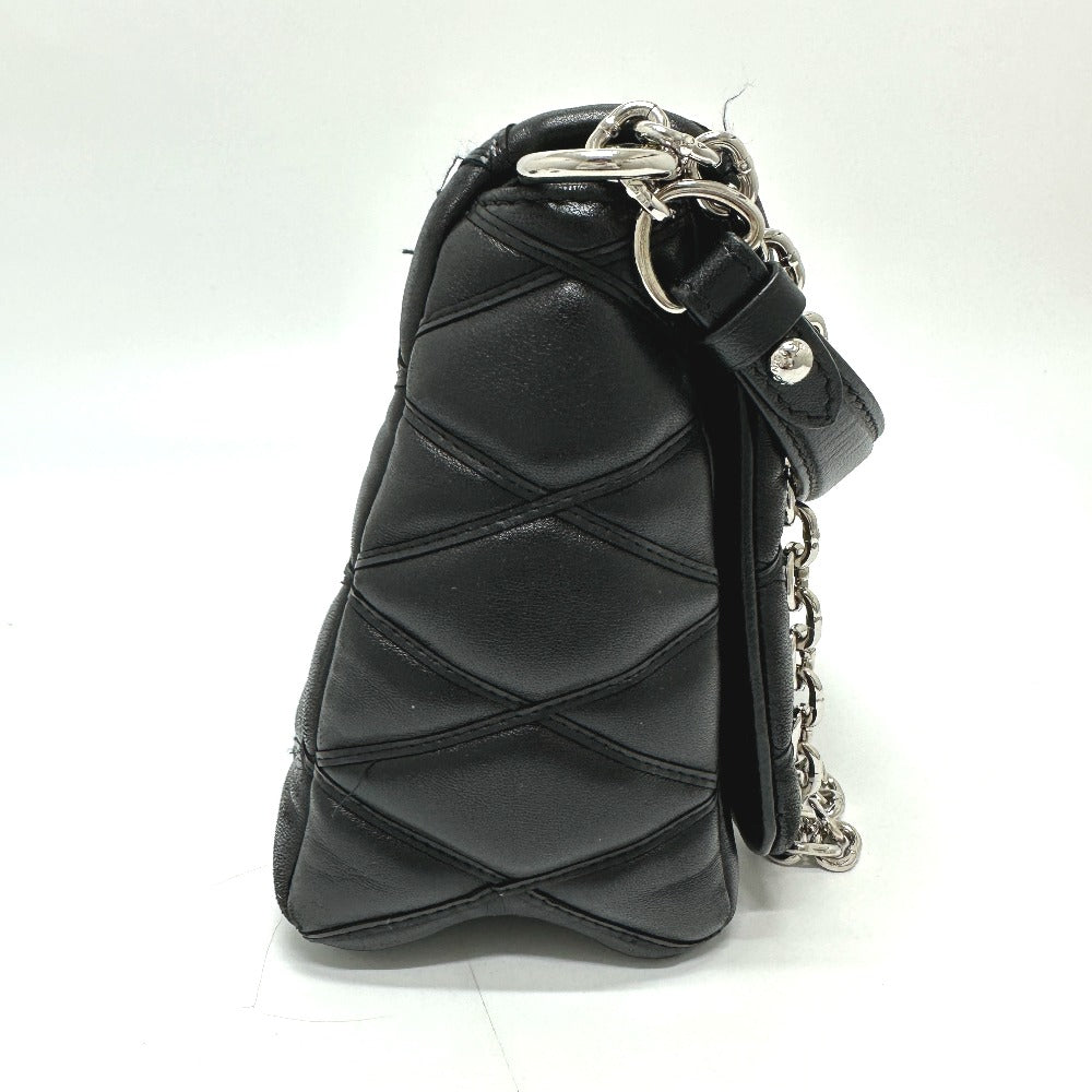 LOUIS VUITTON Shoulder Bag M50216 leather black quilting Martage Women Used Authentic
