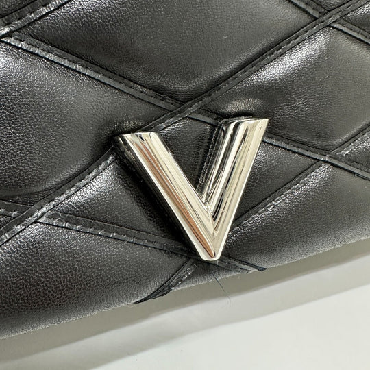 LOUIS VUITTON Shoulder Bag M50216 leather black quilting Martage Women Used Authentic