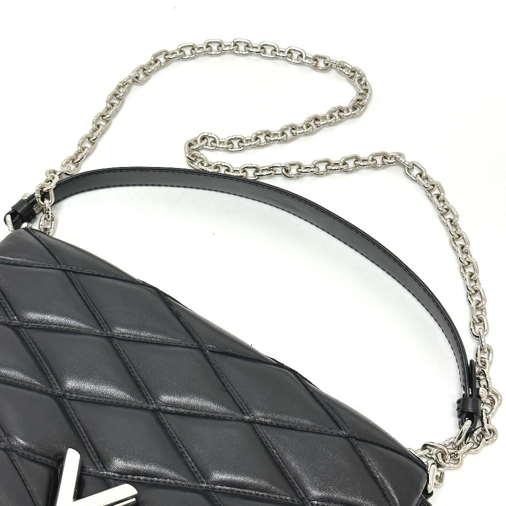 LOUIS VUITTON Shoulder Bag M50216 leather black quilting Martage Women Used Authentic