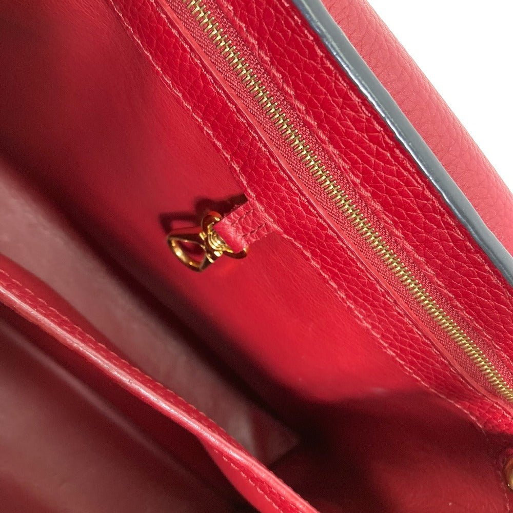 LOUIS VUITTON Handbag M42926 leather Red Plating LV signature Capusine PM