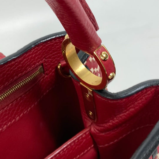 LOUIS VUITTON Handbag M42926 leather Red Plating LV signature Capusine PM