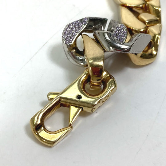 LOUIS VUITTON bracelet MP2968 metal gold accessories rhinestones Brass le LV mix Chain mens Used Authentic