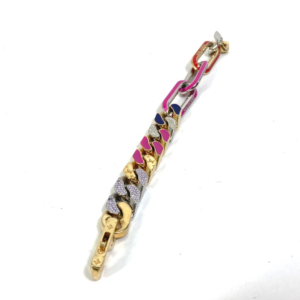 LOUIS VUITTON bracelet MP2968 metal gold accessories rhinestones Brass le LV mix Chain mens Used Authentic