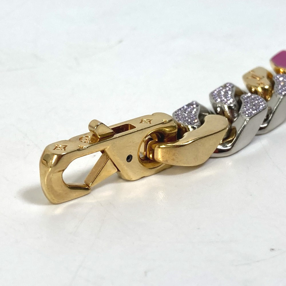 LOUIS VUITTON bracelet MP2968 metal gold accessories rhinestones Brass le LV mix Chain mens Used Authentic