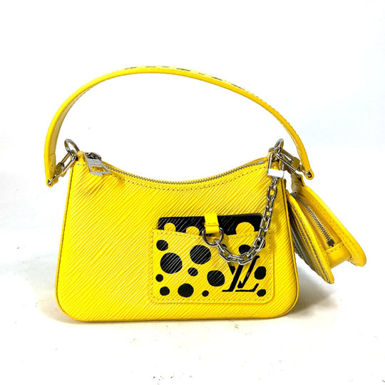 LOUIS VUITTON Handbag M21702 Epi Leather yellow Kusama Yayoi Collaboration LVxYK Malelini Women Used Authentic