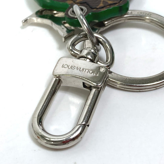 LOUIS VUITTON key ring MP3384 leather green Monogram Portocle LV paint mens Used Authentic