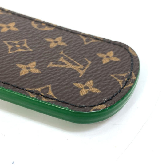 LOUIS VUITTON key ring MP3384 leather green Monogram Portocle LV paint mens Used Authentic