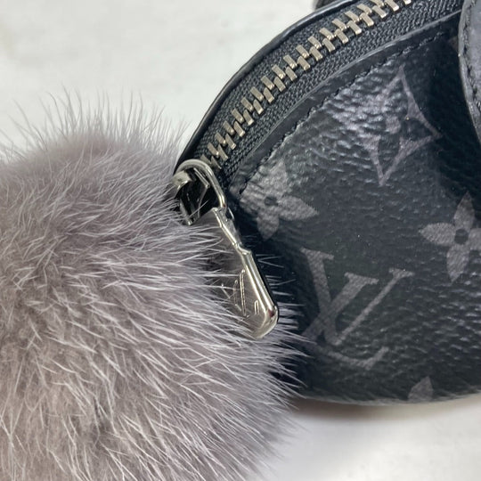 LOUIS VUITTON key ring M00962 Monogram Eclipse Canvas black Monogram Eclipse Pouch LV mens Used Authentic