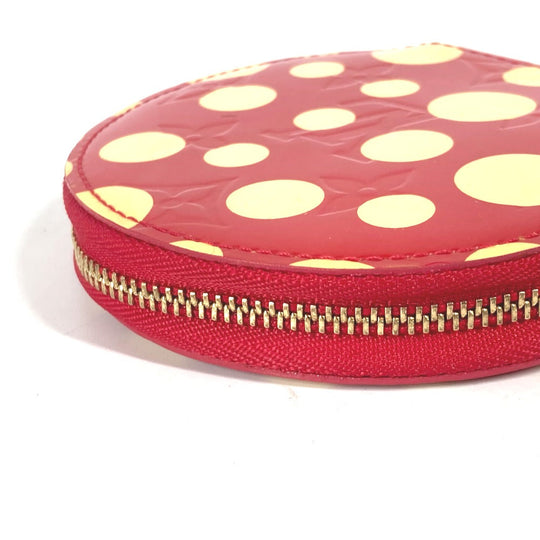 LOUIS VUITTON Coin case M91570 Patent leather Red Yayoi Kusama collaboration dot polka dot Portomone Chapeau Women Used Authentic