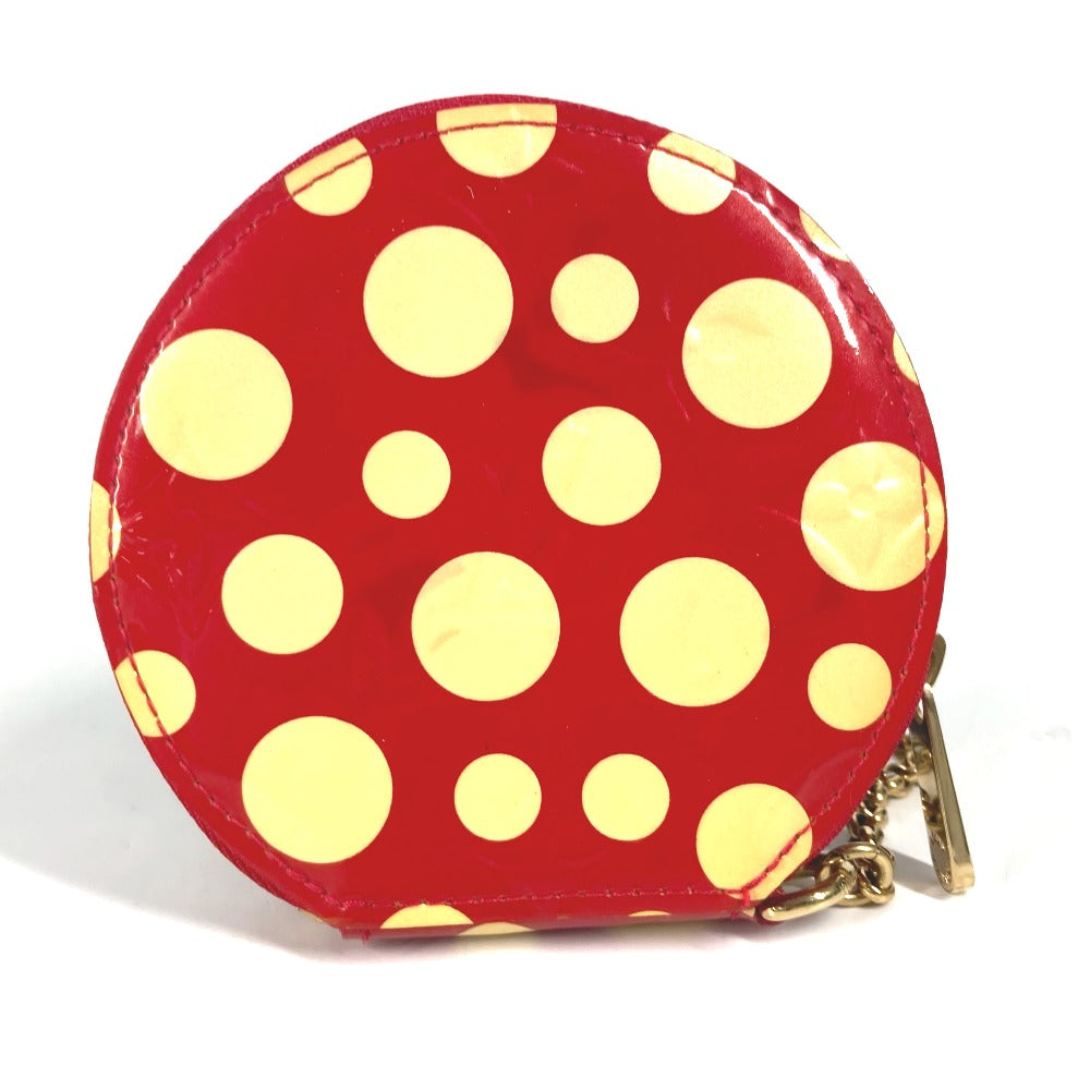 LOUIS VUITTON Coin case M91570 Patent leather Red Yayoi Kusama collaboration dot polka dot Portomone Chapeau Women Used Authentic