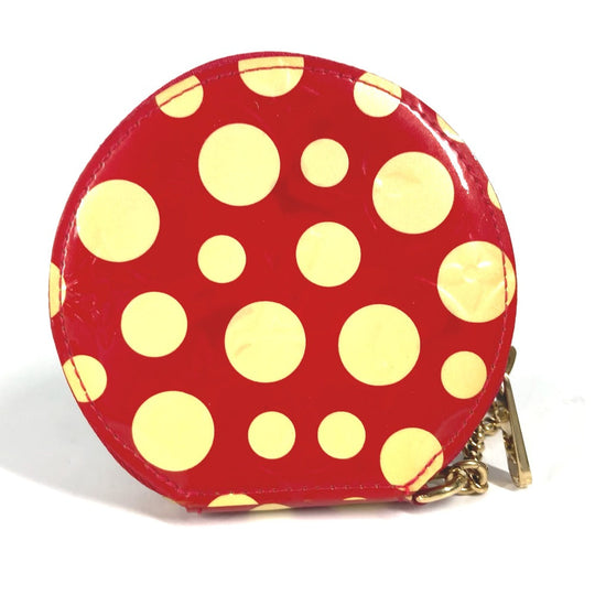 LOUIS VUITTON Coin case M91570 Patent leather Red Yayoi Kusama collaboration dot polka dot Portomone Chapeau Women Used Authentic