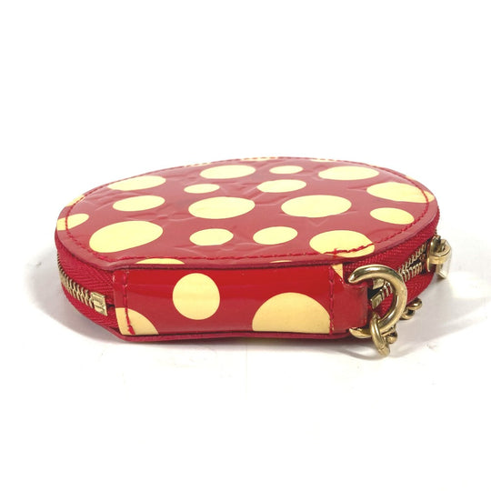 LOUIS VUITTON Coin case M91570 Patent leather Red Yayoi Kusama collaboration dot polka dot Portomone Chapeau Women Used Authentic