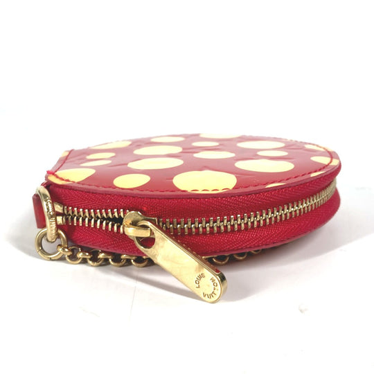 LOUIS VUITTON Coin case M91570 Patent leather Red Yayoi Kusama collaboration dot polka dot Portomone Chapeau Women Used Authentic