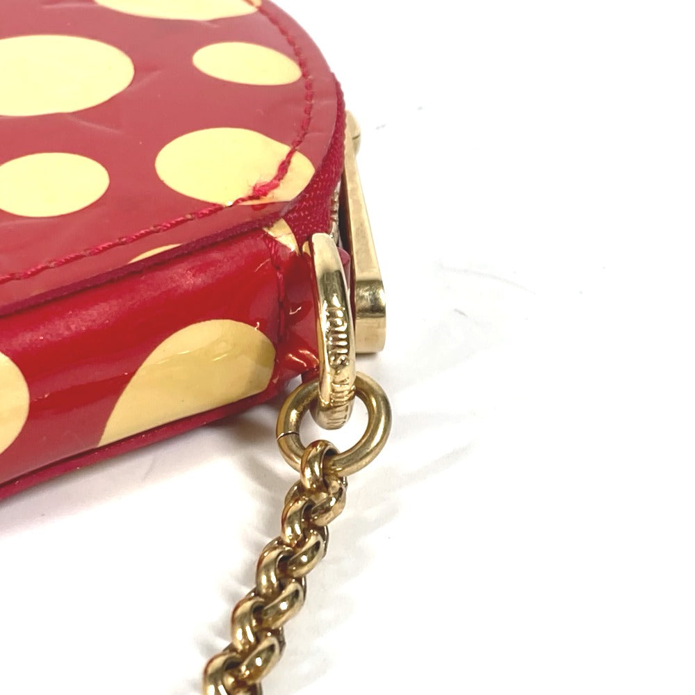 LOUIS VUITTON Coin case M91570 Patent leather Red Yayoi Kusama collaboration dot polka dot Portomone Chapeau Women Used Authentic
