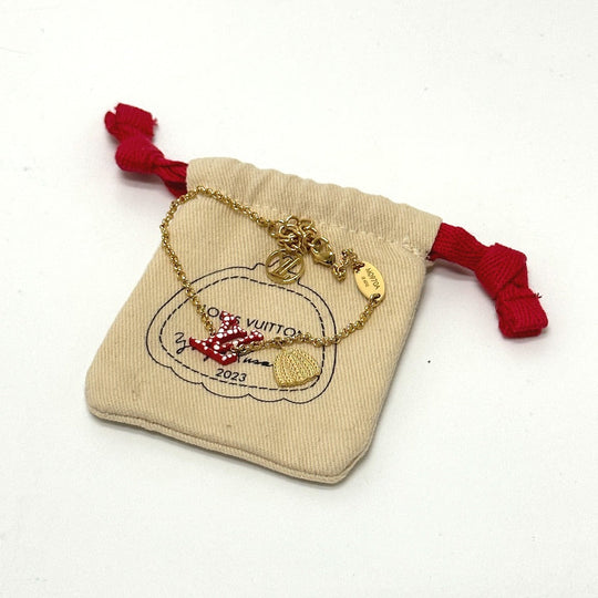 LOUIS VUITTON bracelet M0970A metal Red LVxYK Yayoi Kusama collaboration LV Iconic Infinity Dot Bracelet Women Used Authentic