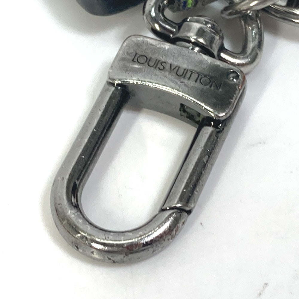LOUIS VUITTON key ring MP0929 Coated canvas Gray type Monogram Eclipse Glaze Portocle Tag Monogram Fluo mens Used Authentic