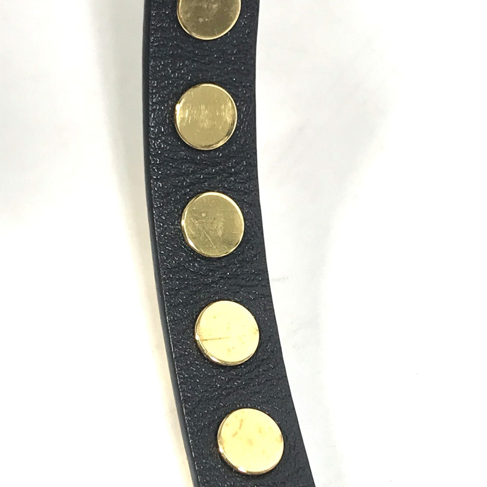 LOUIS VUITTON bracelet M6557F leather black Double bracelet Bracelet Daily Monogram Studs Women 17 Used Authentic