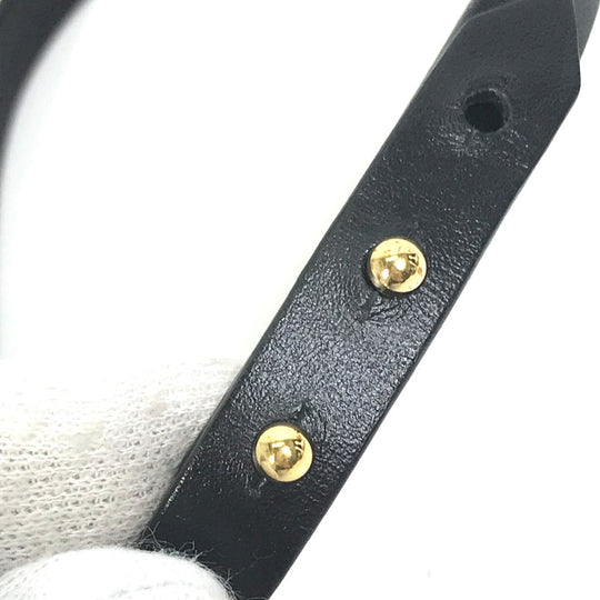 LOUIS VUITTON bracelet M6557F leather black Double bracelet Bracelet Daily Monogram Studs Women 17 Used Authentic