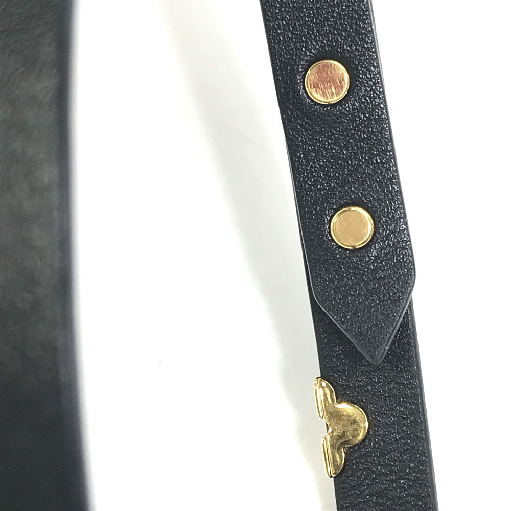 LOUIS VUITTON bracelet M6557F leather black Double bracelet Bracelet Daily Monogram Studs Women 17 Used Authentic