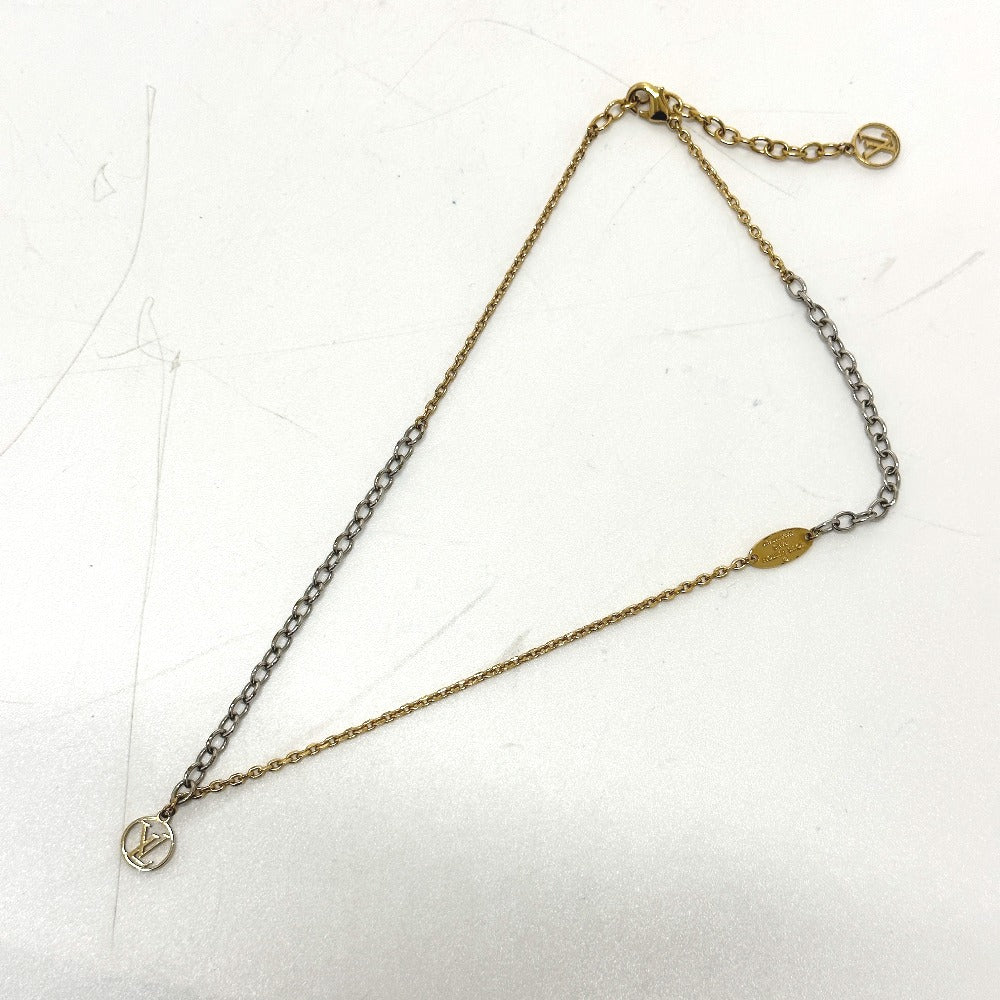 LOUIS VUITTON Necklace M68074 metal gold Necklace Logomania Women Used Authentic